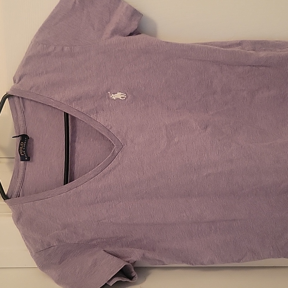 Polo by Ralph Lauren Women's Lavender V-Neck Tee